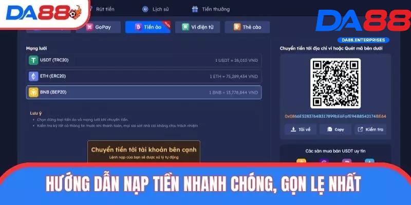 Hướng dẫn nạp rút DA88